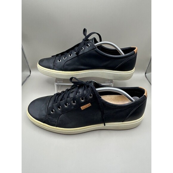 ECCO Soft 7 Craze Mens Casual Low Top Sneakers Black Leather Size 45 US 11 - Picture 3 of 10